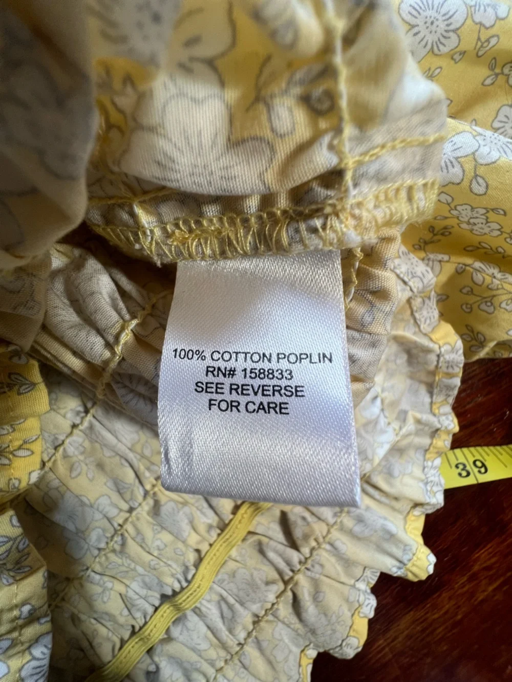 Puff Sleeve Floral Smocked Off-Shoulder Crop Top Size L Cotton Poplin Yellow
